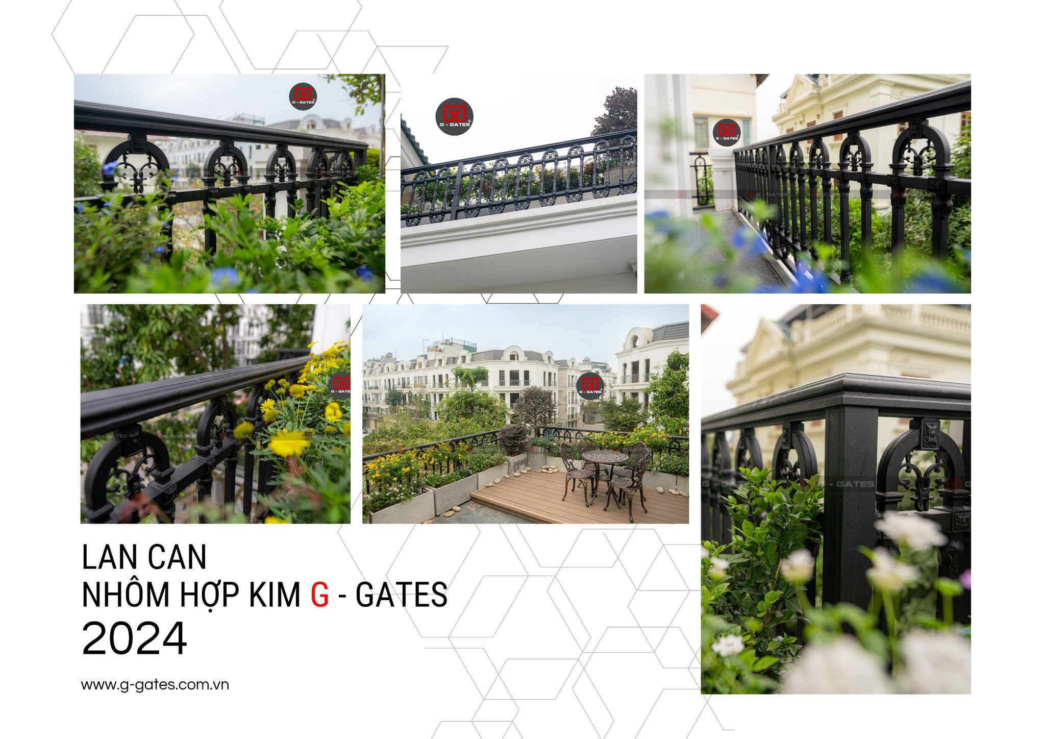 Tổng hợp các mẫu lan can nhôm hợp kim G - GATES năm 2024